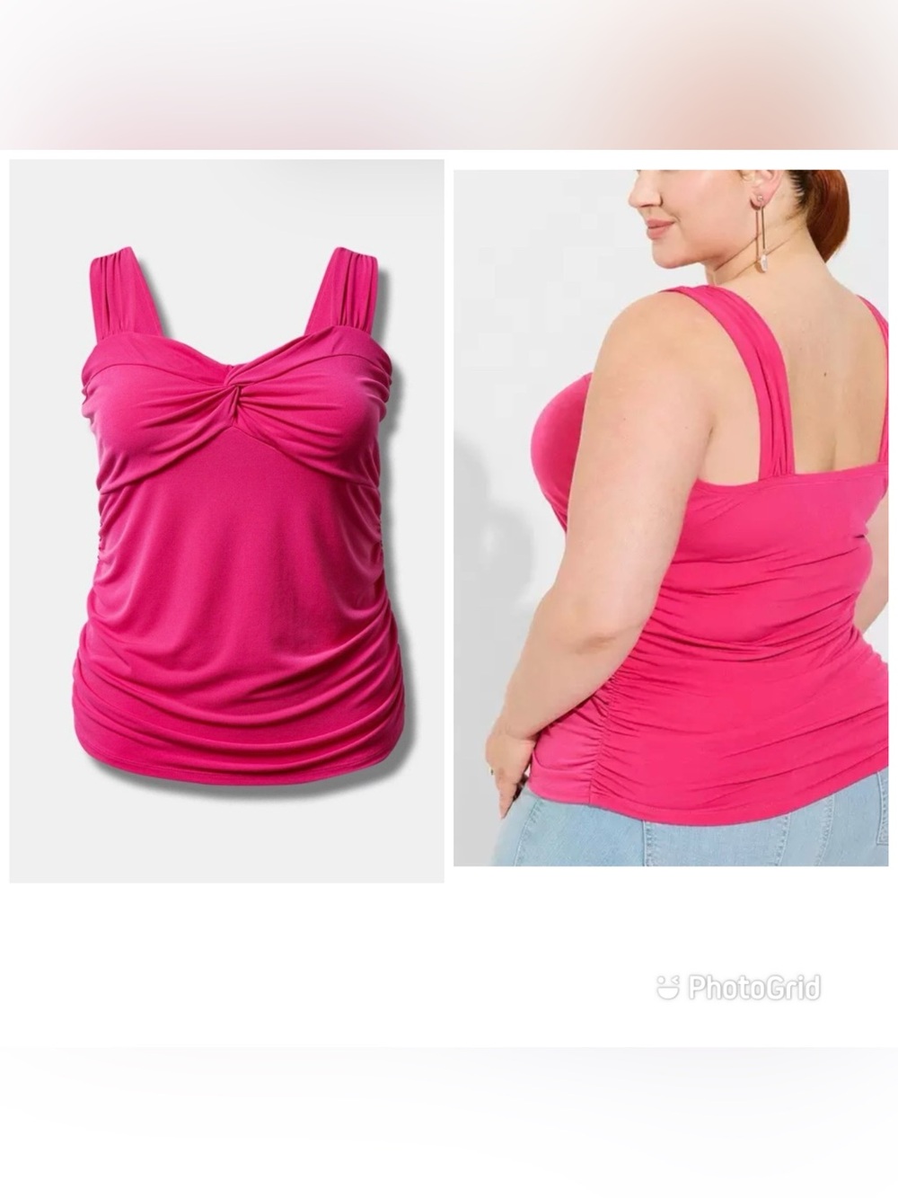 NWT Torrid Studio Knit Sweetheart Twist Tank Top vibrant "Pink Peacock" Size: 3